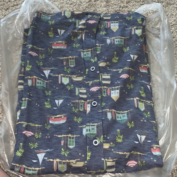 Men’s dress shirt woody’s palm trees 🌴, 🚤, house 🏠 new and never used. Xxl - Picture 2 of 4